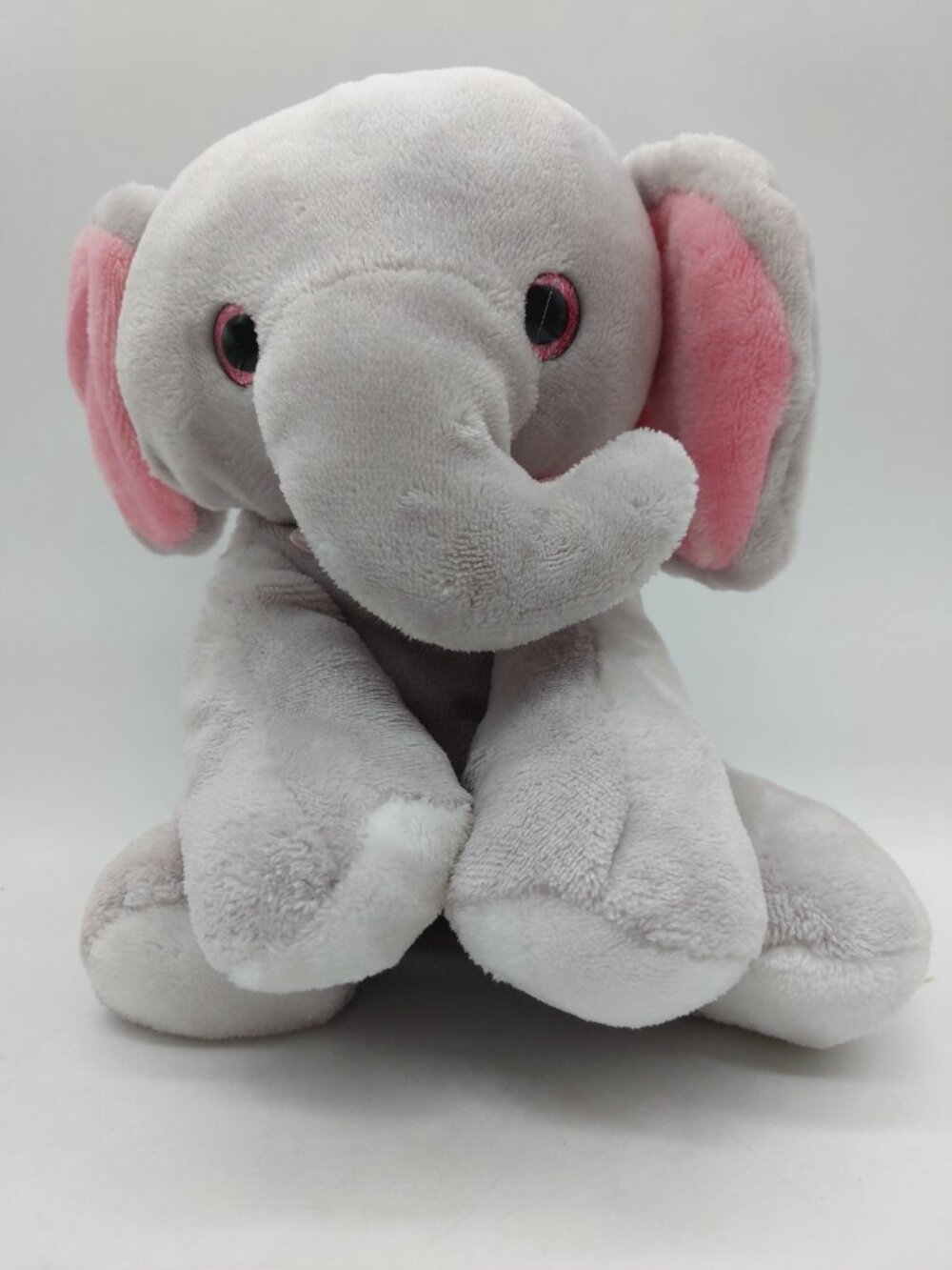 This That Gray Elephant Stuffed Animal Plush Toy Pink Bow 9"